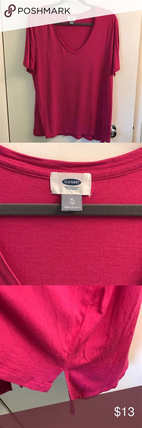 Hot Pink V Neck Tee Super Soft And Comfy