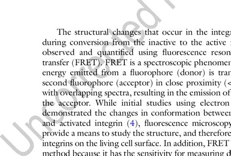 experimental systems   fret analysis  integrin activation