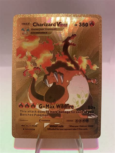 Charizard Vmax Pok Mon Gold Foil Card Values Mavin