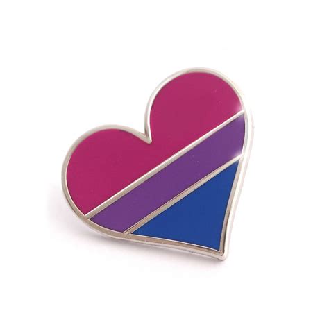 Pride LGBTQ Gay Bisexual Flag Heart Enamel Pin Compoco