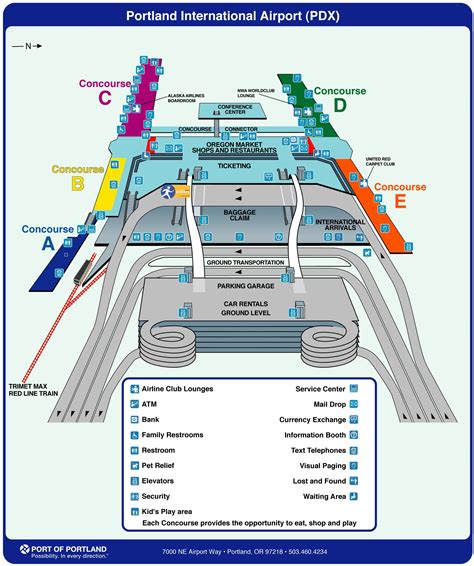 Portland airport map - Ontheworldmap.com