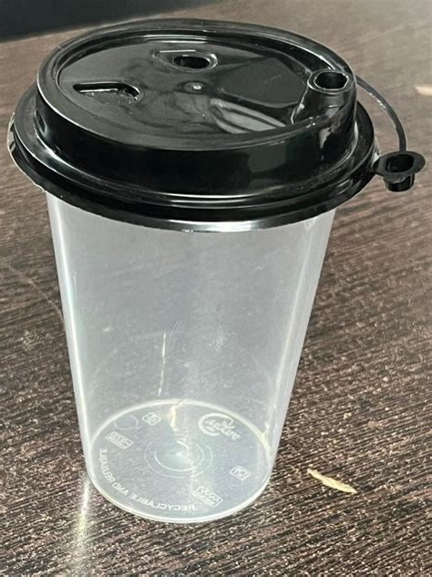 Plain Ml Transparent Plastic Glass With Lid At Rs Piece In