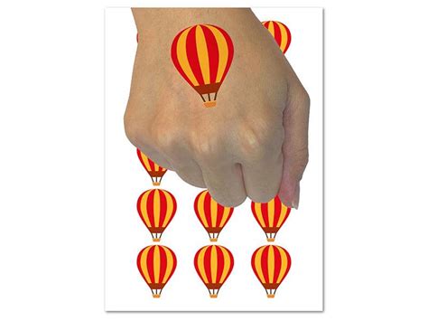 Hot Air Balloon Solid Temporary Tattoo Water Resistant Fake Body Art Set Collection 1 Sheet Etsy