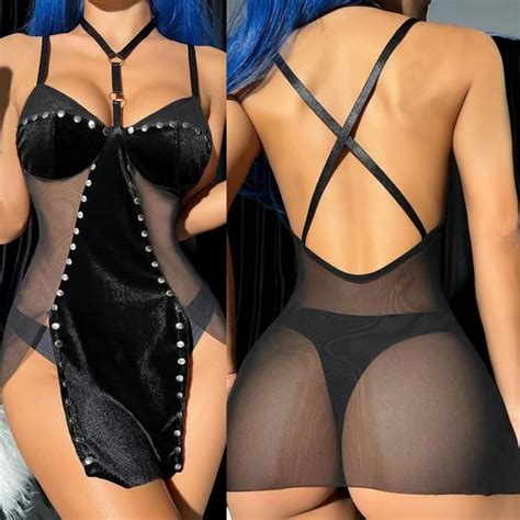 Lingerie Sexy Bretelles Lingerie Sexy Pyjamas Noir Cdiscount Boutique Erotique