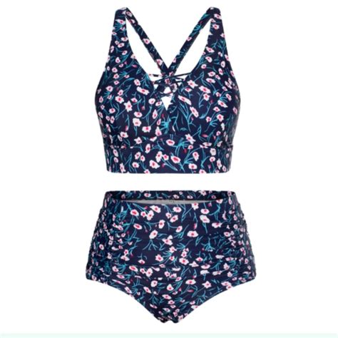 Hanna Nikole Swim Hanna Nikole Women Plus Size Triangle Bikini Strappy Front Two Piece