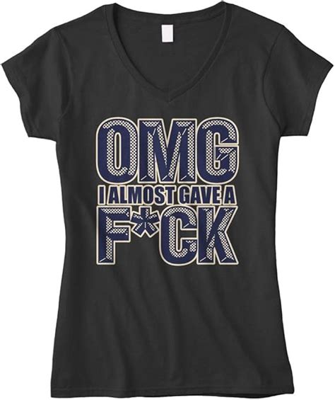 Cybertela Women S Omg I Almost Gave A Fuck Fitted V Neck T Shirt Amazon Ca Clothing Shoes