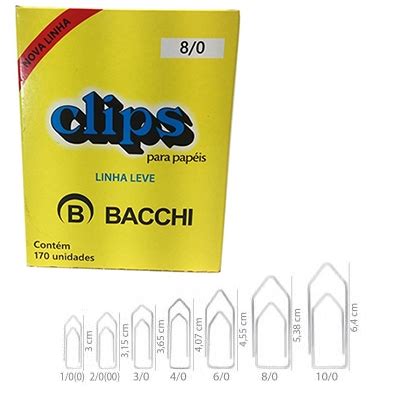 CLIPS GALVANIZADO 8 0 170UN BACCHI Casa Mais Embalagens