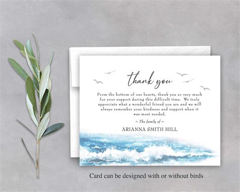 Sympathy Acknowledgement Cards Funeral Thank You And Etsy