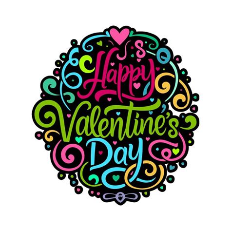 Feliz Día De San Valentín Tipografía Ilustración De Arte Vector Premium