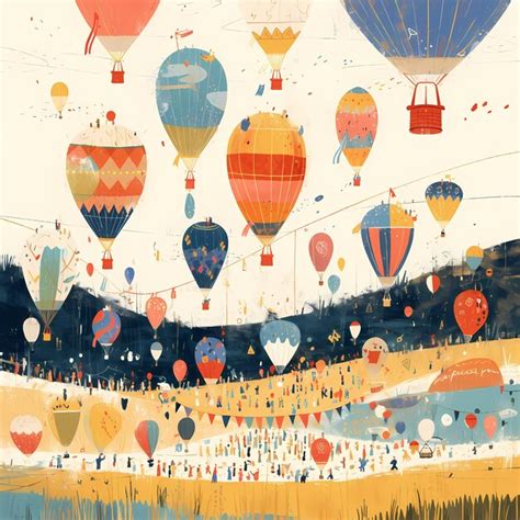 Joyful Hot Air Balloon Festival Premium Ai Generated Image