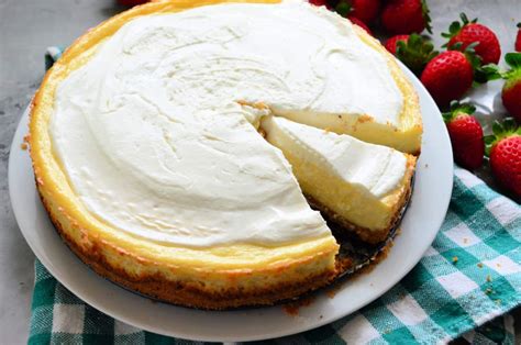 New York Style Cheesecake Recipe - Katie's Cucina