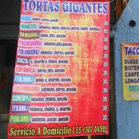 Carta Del Restaurante Tortas Y Tacos Del Lavado Mexico