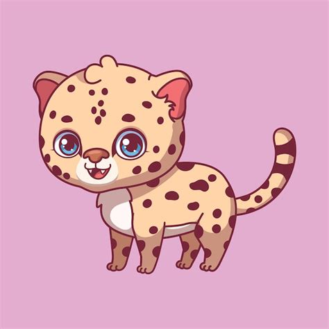 Ilustraci N De Un Leopardo De Dibujos Animados Sobre Fondo De Colores