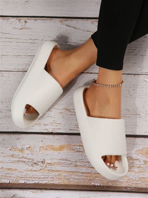 Mujer Chanclas minimalista con banda única moda verano EVA Moda de