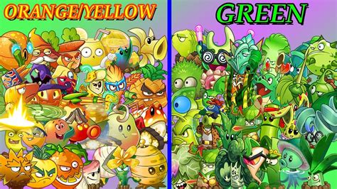 Every Plants Orange Yellow Vs Green Tournament Who Will Win Pvz