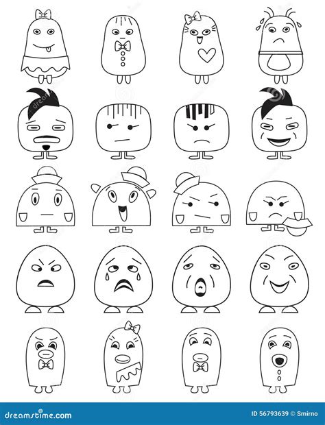 Funny Character Faces Avatars Stock Vector Illustration Of Avatar