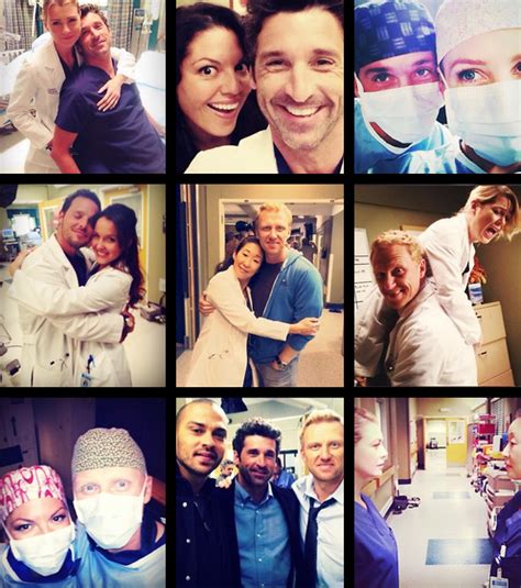 i basically live for behind the scene pics of the grey's anatomy cast ...