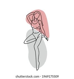 Trendy Line Art Woman Body Minimalistic Stock Vector Royalty Free