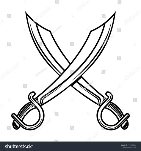 Crossed Fencing Swords Isolated On White Stock Vector (Royalty Free