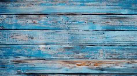 Weathered Blue Paint On Vintage Wooden Texture Background Rustic