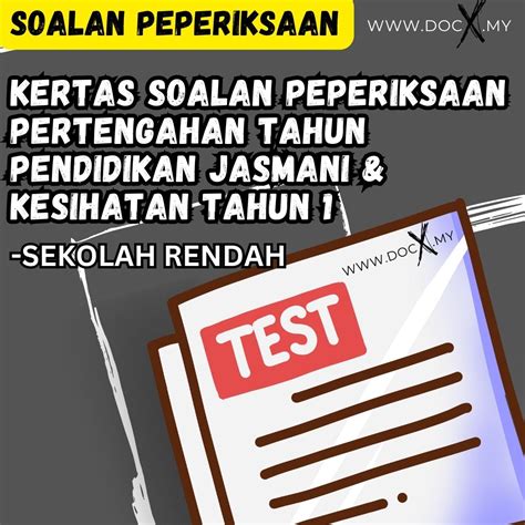 Kertas Soalan Peperiksaan Pertengahan Tahun Pendidikan Jasmani