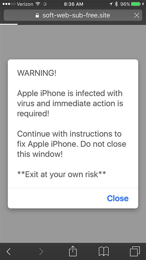 Remove Safari Virus Warning From Mac IPhone MacSecurity