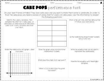 Proportional Relationships - Constant of Proportionality - Performance Task