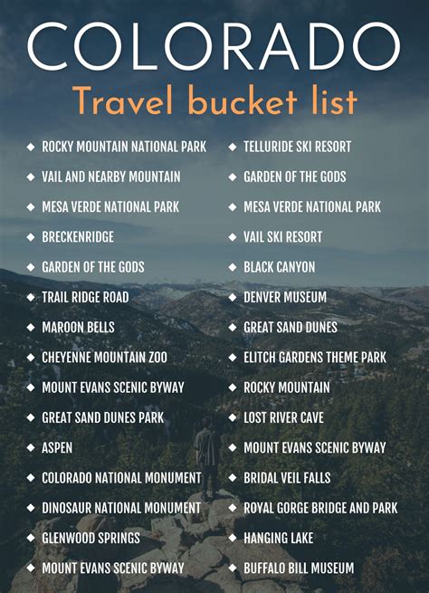 Colorado Travel Bucket List Free Google Docs Template | Colorado travel