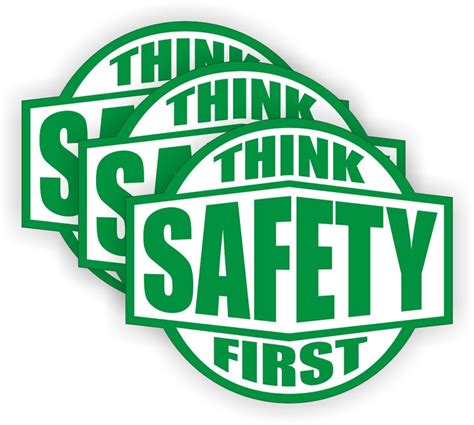 3 Pack Think Safety First Hard Hat Stickers Vinyl Safety Etsy