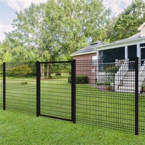 Ironcraft Euro 5 Ft H X 6 Ft W Black Powder Coat Steel Yard Fence Panel