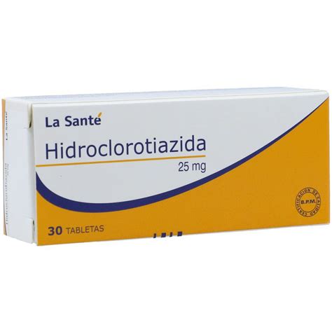 Hidroclorotiazida Tabletas 25mg Caja X 30