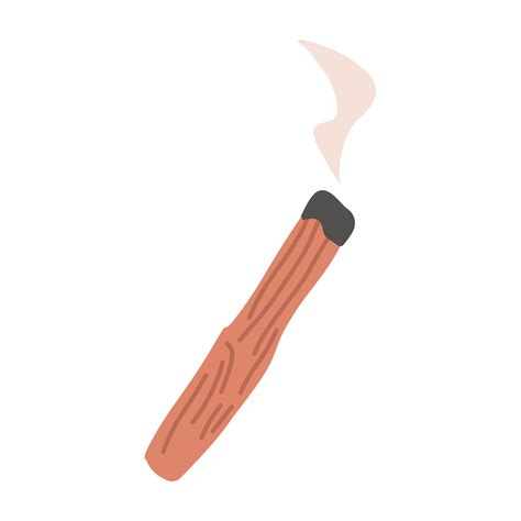 palo de palo santo ardiente ilustracion vectorial plana aislada en