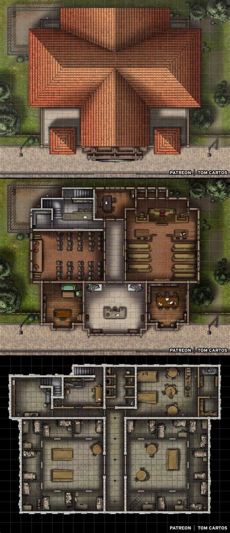 The Judicer S Hall A Three Level Town Hall Courtroom And Prison [22x17x3] Battlemaps