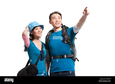 Portrait Of Young Couple Travelling Stock Photo Alamy