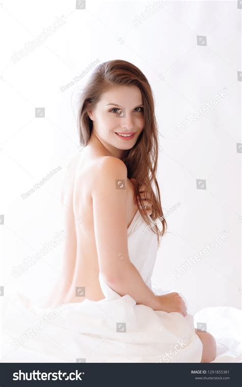 Brunette Woman Lying On Bed Bedroom Stock Photo Shutterstock
