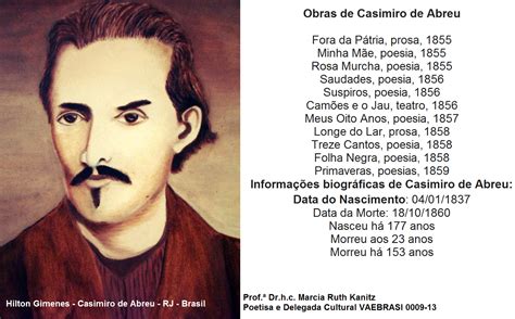 Casimiro De Abreu Poeta - A história do poeta Casimiro de Abreu : Um pouco da história do Poeta ...