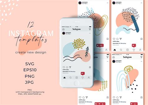 abstract design  pastel colors instagram templates  behance