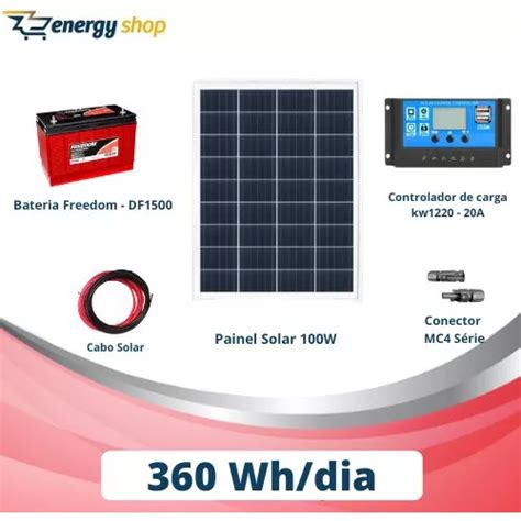 Kit Energia Solar Off Grid At Wh Dia Mercadolivre