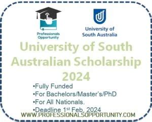 University of South Australia Scholarships 2024 - Professionals Opportunity