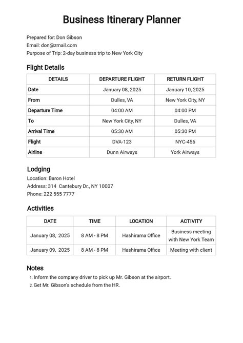 Free itinerary templates in microsoft word (doc)