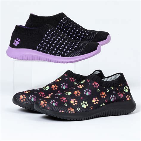 Women's Paw Print Memory Foam Walking Shoes | The Animal Rescue Site
