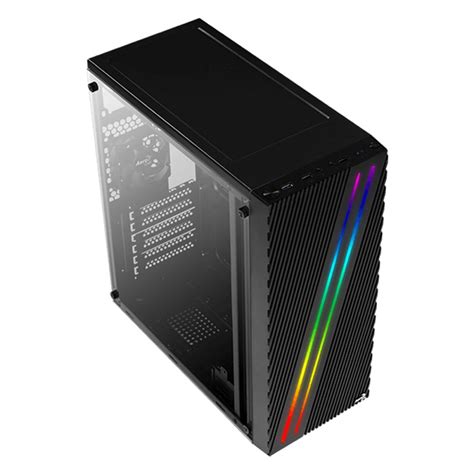 Gabinete Gamer Aerocool Streak RGB Mid Tower Acrílico Black ATX