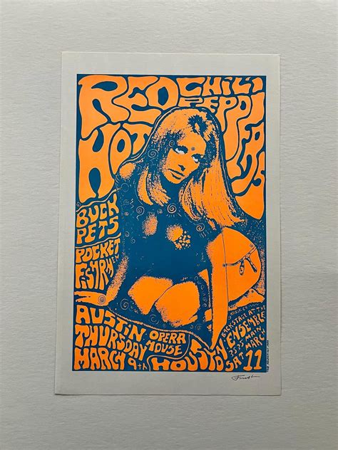 Frank Kozik Red Hot Chili Peppers Texas Sharon Tate Poster Signed Etsy