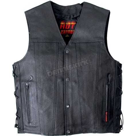 Hot Leathers Leather Vest W 2 Conceal Carry Pockets And Lace Up Sides VSM1023L Dennis Kirk