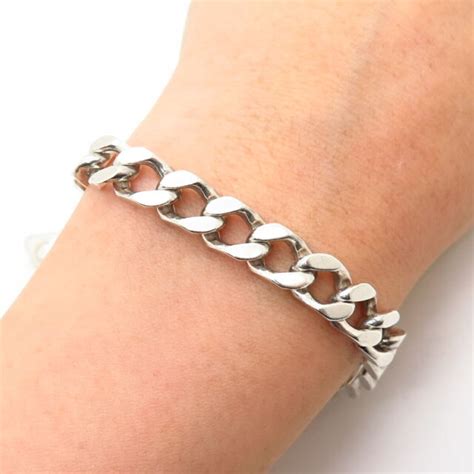 Sterling Silver Cuban Link Bracelet Ebay