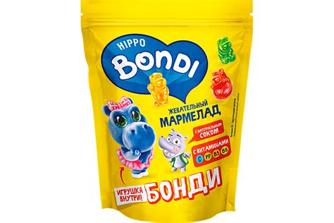 Мармелад жевательный «Hippo Bondi & Friends» с игрушкой «Бонди», 100 г ...