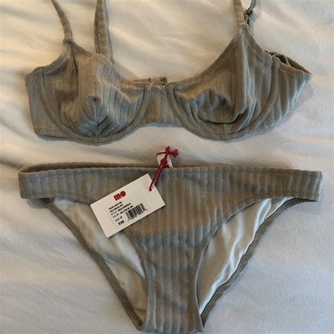 Solid Striped Bikini Never Worn Took The Tag Depop