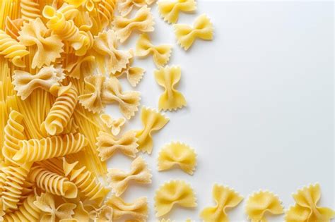Premium Photo Assorted Pasta Shapes On White Background