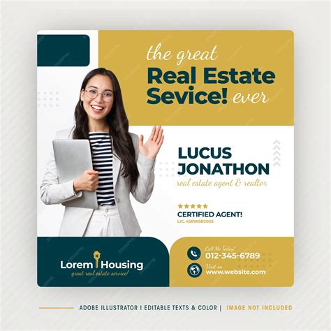 Premium Vector | Real Estate Service Social Media post Design or Real