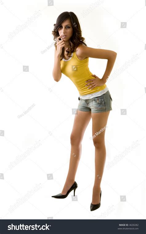 Full Body Attractive Tall Brunette Woman Photo De Stock Modifiable